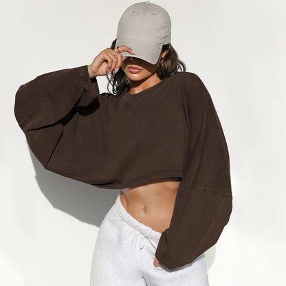 FlexiFit Women's Long Sleeve Sports Crop Top