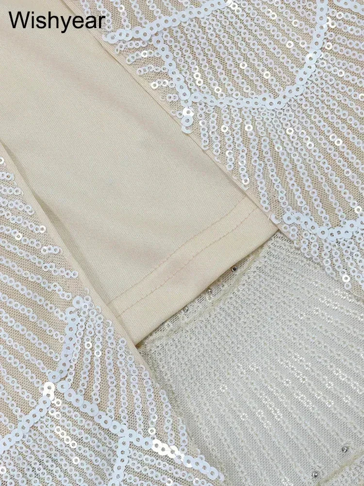 全新亮片鏤空吊帶露背美人魚洋裝