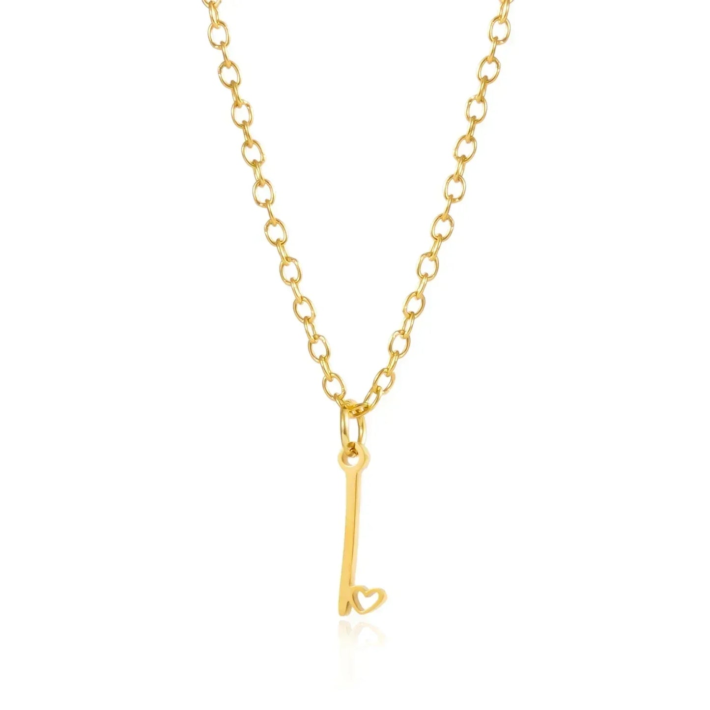 Collar de acero inoxidable con colgante de corazón y 26 letras iniciales para mujer, color dorado, con alfabeto de la A a la Z, regalo de cumpleaños