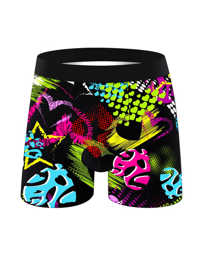 10條裝男士內褲，柔軟舒適寬鬆親膚男士長款平口內褲，時尚多彩男士褲子