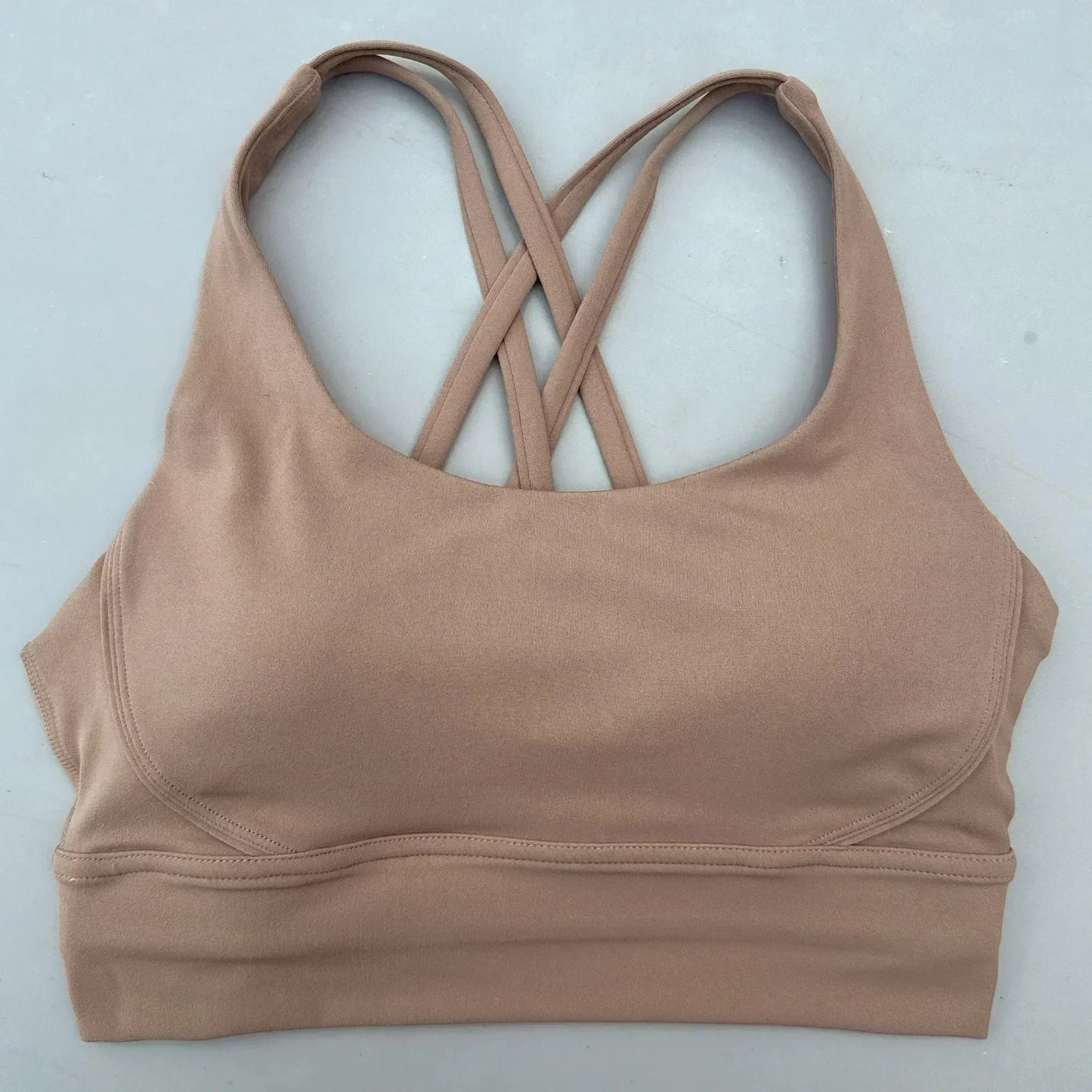 純色女交叉訓練運動文胸，柔軟高強度緊身胸衣，適合綜合訓練、健身房瑜珈穿著，搭配胸墊。