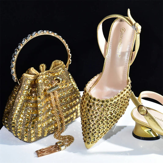 Conjunto encantador de zapatos y bolso a juego HAB1-9