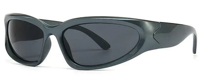 獨特的Y2K設計師奢華太陽眼鏡，女士長方形大框太陽眼鏡，男士戶外防紫外線經典2000S黑色款