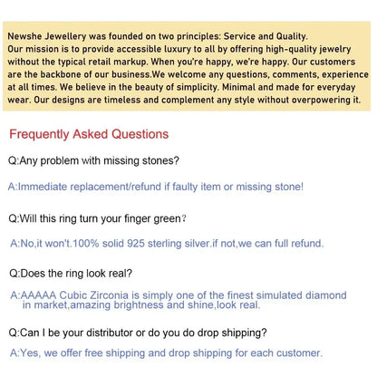 Anillo de compromiso Newshe de 2 piezas con forma de lágrima para mujer, de plata 925, con circonitas cúbicas de alta calidad.