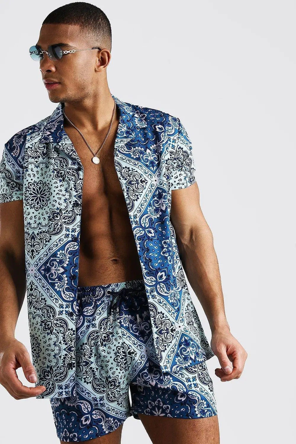 Ropa de playa impresa en 3D para hombre de vacaciones