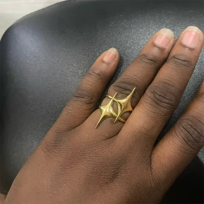 Anillos abiertos de acero inoxidable con forma de flor para mujer, joyería de moda para bodas, corazón, color dorado, anillo hueco geométrico, accesorios diarios, regalo