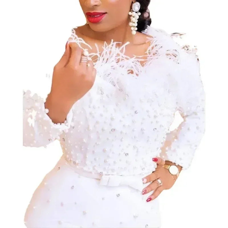 Vestido sexy con cuentas y cuello halter para mujer