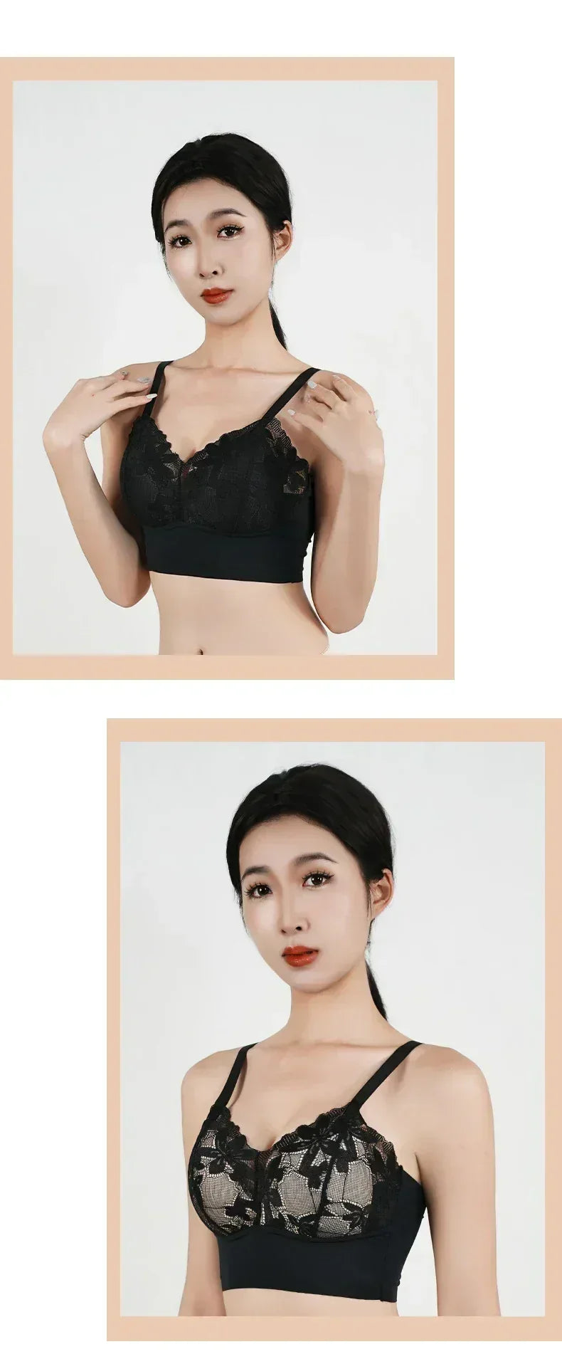 熱銷全罩杯薄款內衣小號胸罩加大尺寸無鋼圈可調式蕾絲女士胸罩罩杯BC罩杯大尺碼蕾絲胸罩