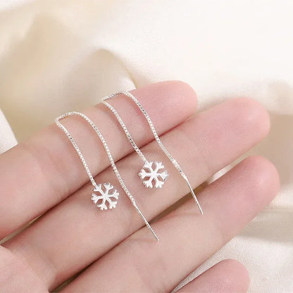 Pendientes de plata 925 para mujer, pendientes largos con borlas, pendientes de moda con forma de estrella de circonita.