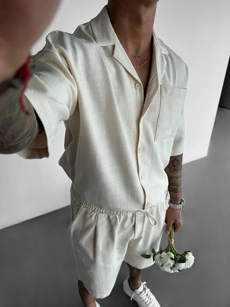 Cool comfortable men beach vacation shorts set