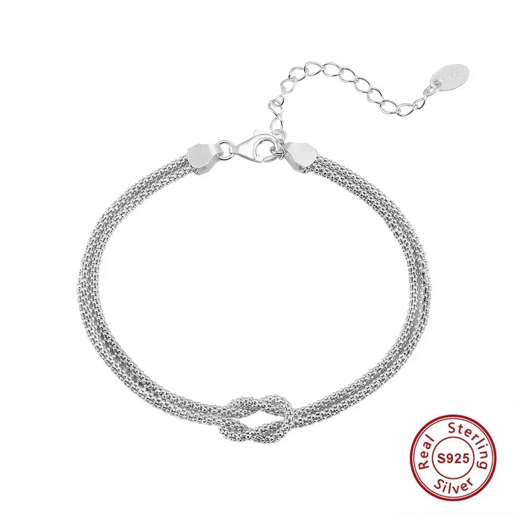 ORSA JEWELS Pulsera clásica de cadena de maíz de doble capa en oro de 14 quilates, pulsera de plata de ley 925 de moda para mujer, joyería de fiesta SB196