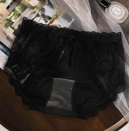 XL-3XL 大尺碼女士蕾絲內褲夏季透明鏤空三角褲女性性感內衣透氣內褲新款