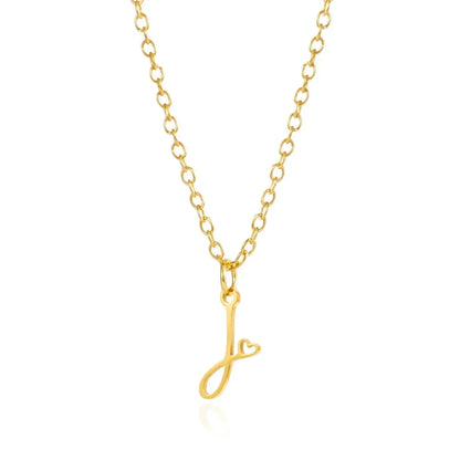 Collar de acero inoxidable con colgante de corazón y 26 letras iniciales para mujer, color dorado, con alfabeto de la A a la Z, regalo de cumpleaños