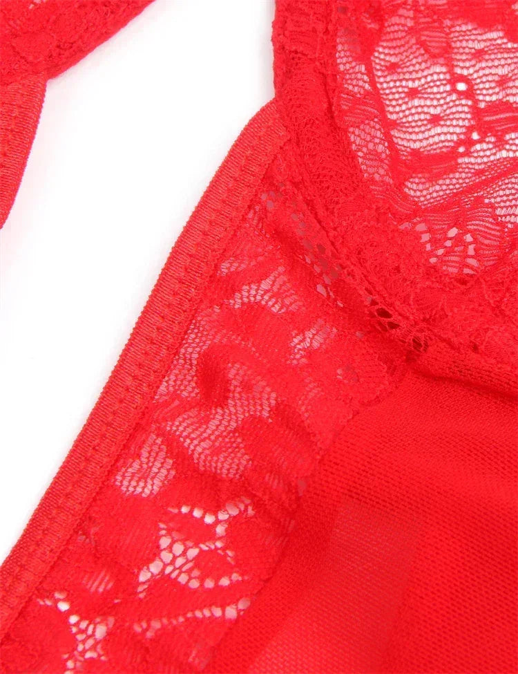 Comeondear 吊帶女式泰迪連身衣性感加大尺寸連身褲內衣鋼圈蕾絲吊襪帶緊身衣修身連身睡衣