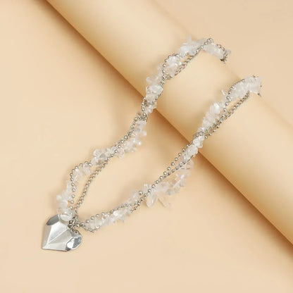 Collar de cuentas de corazón de moda para mujer, estilo bohemio, elegante, con cadena de cristal irregular, gargantilla Y2K, exquisito regalo de fiesta, accesorios de joyería