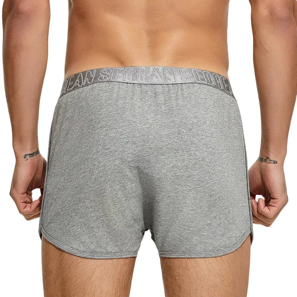SEOBEAN - Calzoncillos bóxer de algodón para hombre, ropa interior holgada, para dormir
