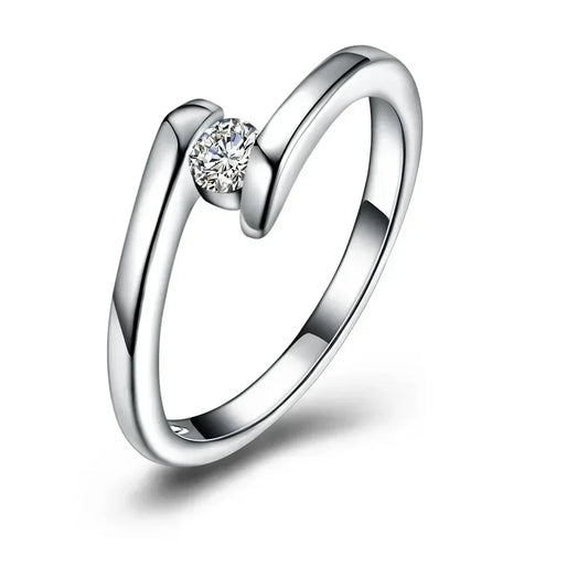 Anillo de plata de ley 925 para mujer, talla 7-10, circonita brillante, fina, simple, regalo de boda, joyería para fiesta, accesorios al por mayor