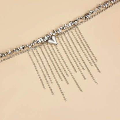 Collar de cuentas de corazón de moda para mujer, estilo bohemio, elegante, con cadena de cristal irregular, gargantilla Y2K, exquisito regalo de fiesta, accesorios de joyería