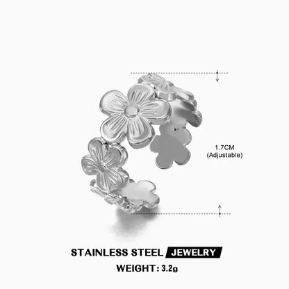 Anillo ajustable abierto geométrico de forma irregular de metal esmaltado blanco vintage para mujer y niña, joyería, regalo de cumpleaños, Anillo para hombre