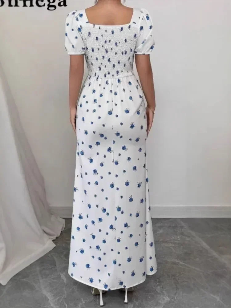 優雅女士短袖連身裙