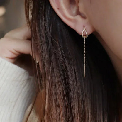Pendientes de plata 925 para mujer, pendientes largos con borlas, pendientes de moda con forma de estrella de circonita.