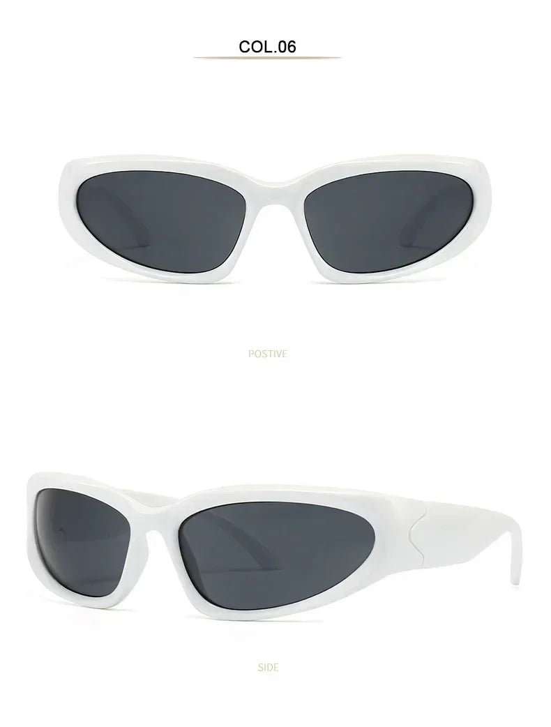 獨特的Y2K設計師奢華太陽眼鏡，女士長方形大框太陽眼鏡，男士戶外防紫外線經典2000S黑色款