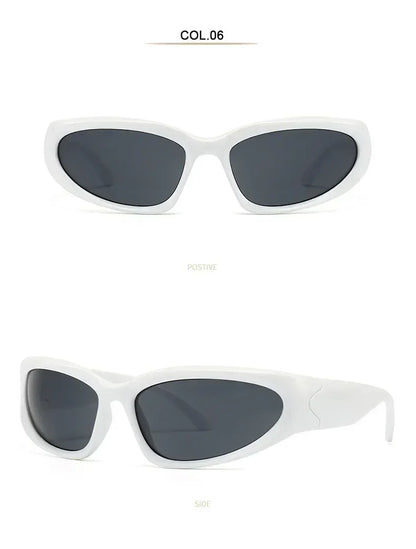 獨特的Y2K設計師奢華太陽眼鏡，女士長方形大框太陽眼鏡，男士戶外防紫外線經典2000S黑色款