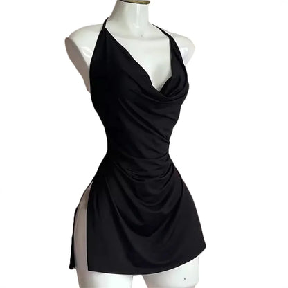 V領露背吊帶裙 | 性感繫帶沙灘裙 -femstylo