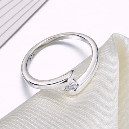 Anillo de plata de ley 925 para mujer, talla 7-10, circonita brillante, fina, simple, regalo de boda, joyería para fiesta, accesorios al por mayor