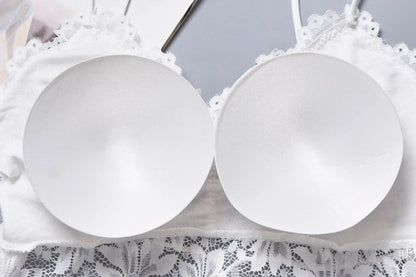 女士無鋼圈蕾絲花朵胸罩上托性感內衣全罩杯露背背心胸罩柔軟上衣加大尺碼內衣