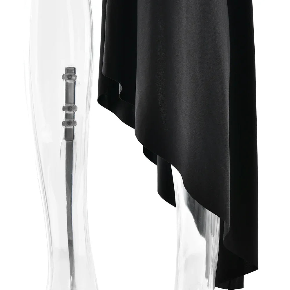 Vestido mini plisado irregular | Vestido urbano con borlas en el dobladillo