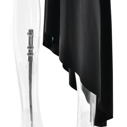 Vestido mini plisado irregular | Vestido urbano con borlas en el dobladillo