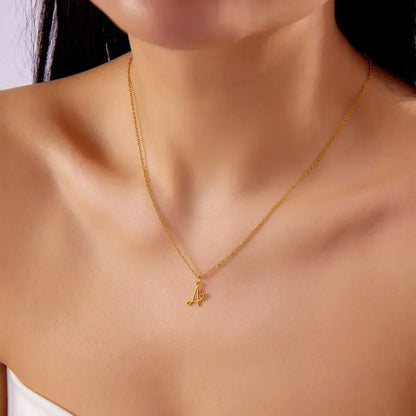 Collar de acero inoxidable con colgante de corazón y 26 letras iniciales para mujer, color dorado, con alfabeto de la A a la Z, regalo de cumpleaños