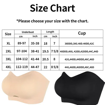 女士性感大尺碼聚攏文胸，柔軟透氣，無鋼圈，防滑無縫，可拆卸肩帶和罩杯。