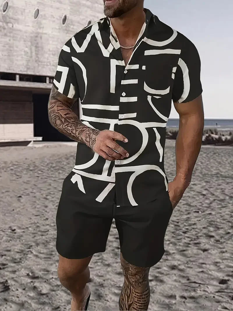 Conjunto de playa de dos piezas de ropa urbana para hombre