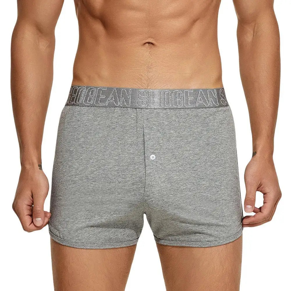 SEOBEAN - Calzoncillos bóxer de algodón para hombre, ropa interior holgada, para dormir