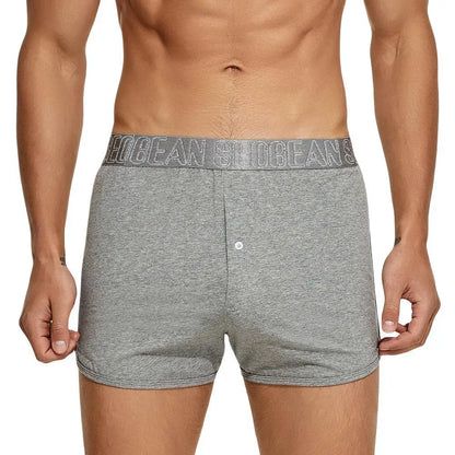 SEOBEAN - Calzoncillos bóxer de algodón para hombre, ropa interior holgada, para dormir