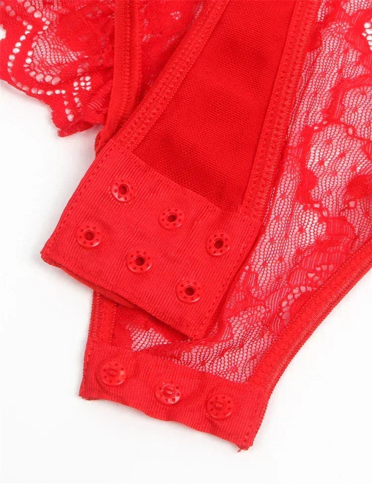 Comeondear 吊帶女式泰迪連身衣性感加大尺寸連身褲內衣鋼圈蕾絲吊襪帶緊身衣修身連身睡衣