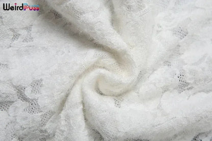 Vestido con volantes y bordado de gatitos extraños para mujer, sexy, escote en V profundo, aberturas transparentes