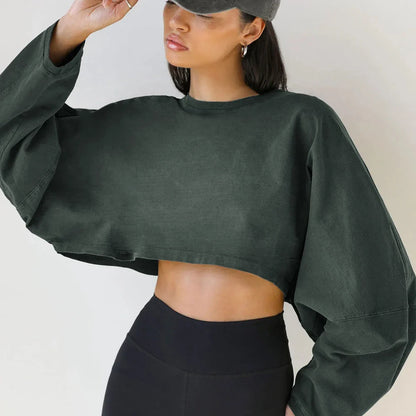 FlexiFit Women's Long Sleeve Sports Crop Top