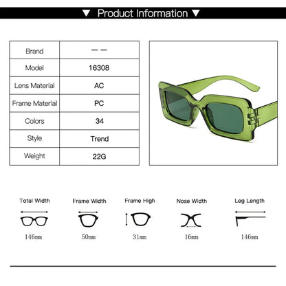 新款復古長方形太陽眼鏡