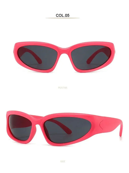 獨特的Y2K設計師奢華太陽眼鏡，女士長方形大框太陽眼鏡，男士戶外防紫外線經典2000S黑色款