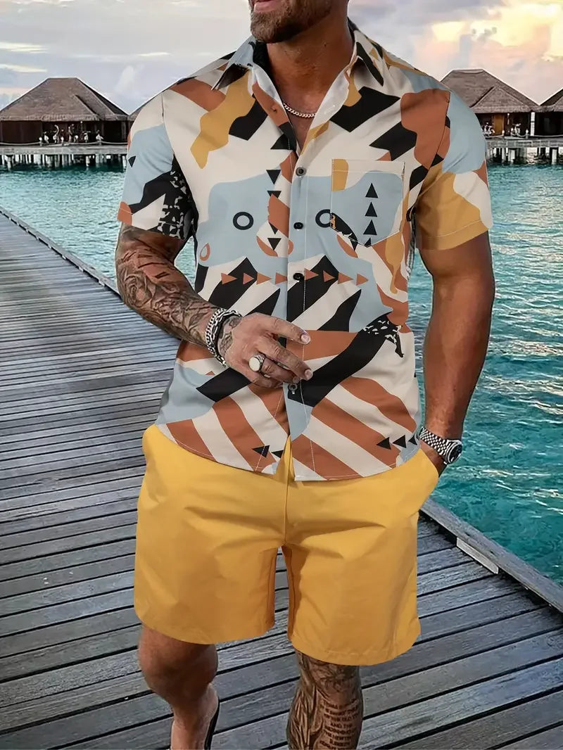 Conjunto de playa de dos piezas de ropa urbana para hombre