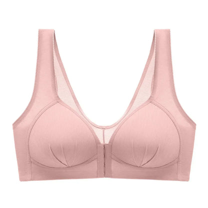 WTEMPO 大尺寸薄款無鋼圈前扣棉質文胸，聚攏舒適內衣，柔軟系列