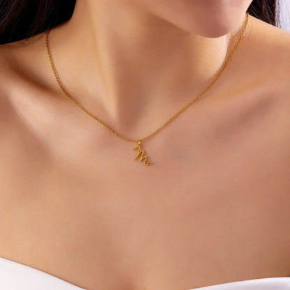 Collar de acero inoxidable con colgante de corazón y 26 letras iniciales para mujer, color dorado, con alfabeto de la A a la Z, regalo de cumpleaños