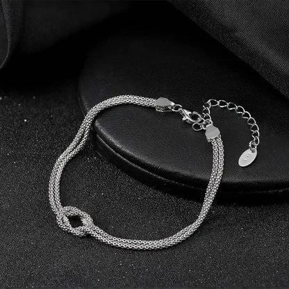 ORSA JEWELS Pulsera clásica de cadena de maíz de doble capa en oro de 14 quilates, pulsera de plata de ley 925 de moda para mujer, joyería de fiesta SB196