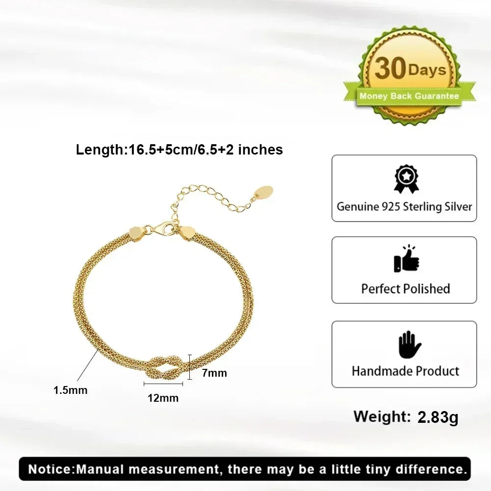 ORSA JEWELS Pulsera clásica de cadena de maíz de doble capa en oro de 14 quilates, pulsera de plata de ley 925 de moda para mujer, joyería de fiesta SB196