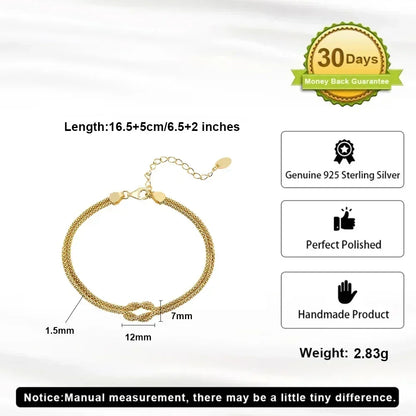 ORSA JEWELS Pulsera clásica de cadena de maíz de doble capa en oro de 14 quilates, pulsera de plata de ley 925 de moda para mujer, joyería de fiesta SB196