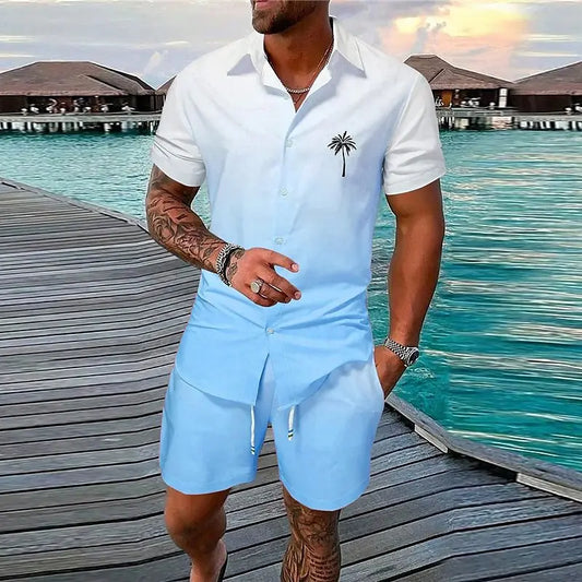Conjunto de pantalones cortos de playa informales para hombre para fiesta en la playa de verano