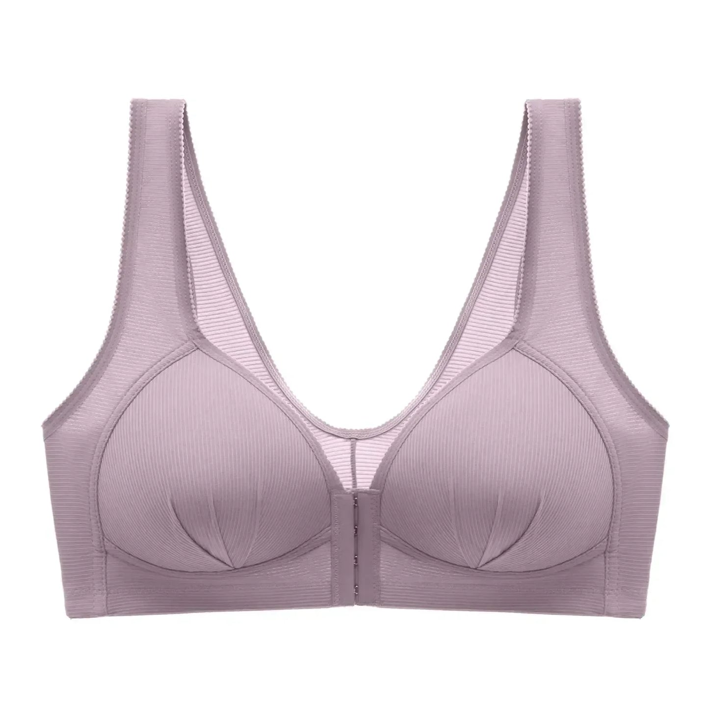 WTEMPO 大尺寸薄款無鋼圈前扣棉質文胸，聚攏舒適內衣，柔軟系列